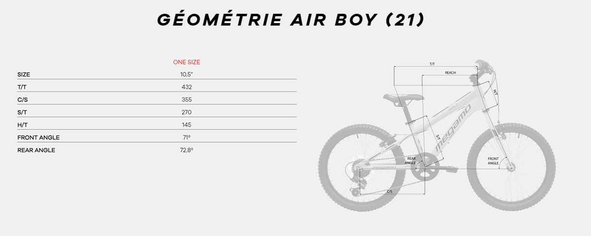 Guide de taille Air Boy Année 2021